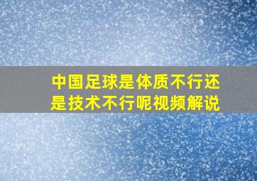 中国足球是体质不行还是技术不行呢视频解说