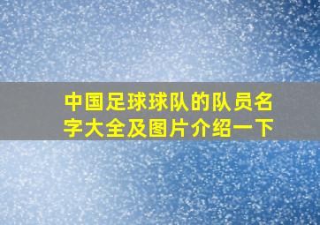 中国足球球队的队员名字大全及图片介绍一下