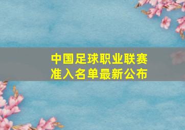 中国足球职业联赛准入名单最新公布