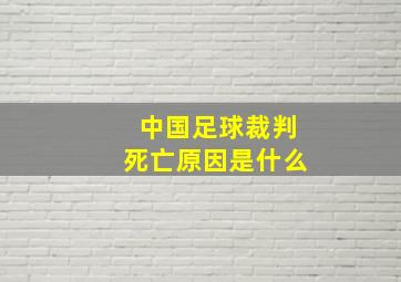 中国足球裁判死亡原因是什么