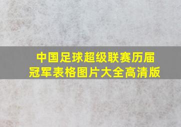 中国足球超级联赛历届冠军表格图片大全高清版