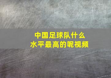 中国足球队什么水平最高的呢视频