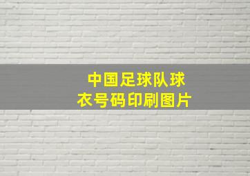 中国足球队球衣号码印刷图片