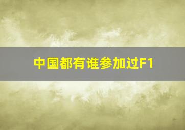 中国都有谁参加过F1