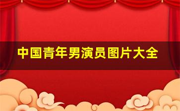 中国青年男演员图片大全