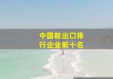 中国鞋出口排行企业前十名