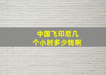 中国飞印尼几个小时多少钱啊