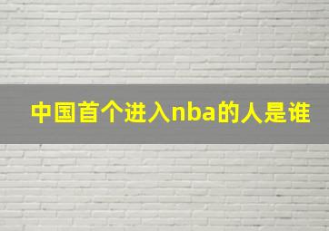 中国首个进入nba的人是谁