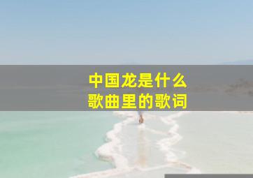 中国龙是什么歌曲里的歌词