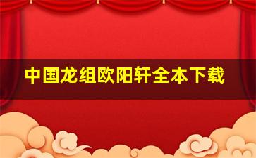 中国龙组欧阳轩全本下载