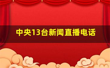 中央13台新闻直播电话