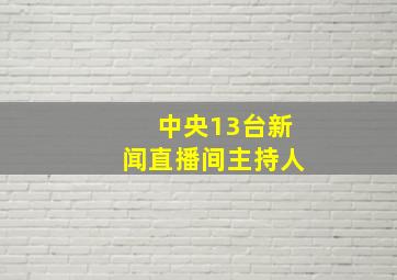 中央13台新闻直播间主持人