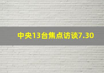 中央13台焦点访谈7.30