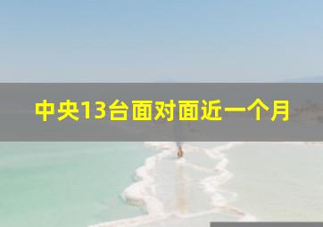 中央13台面对面近一个月