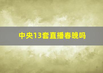 中央13套直播春晚吗