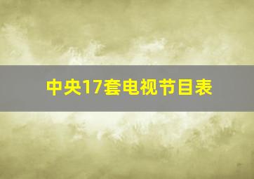 中央17套电视节目表