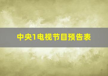 中央1电视节目预告表