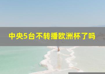 中央5台不转播欧洲杯了吗