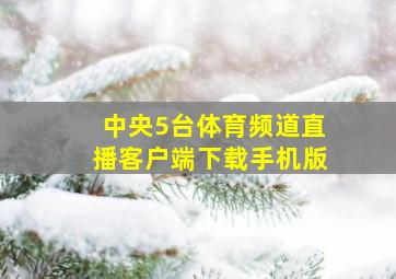 中央5台体育频道直播客户端下载手机版