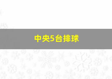 中央5台排球