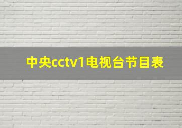 中央cctv1电视台节目表