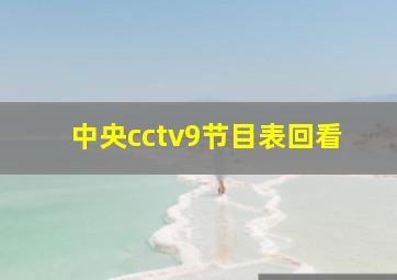 中央cctv9节目表回看