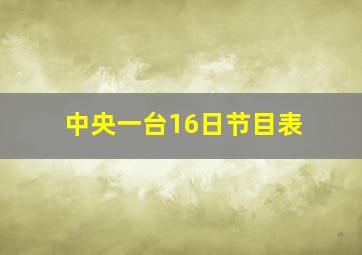 中央一台16日节目表