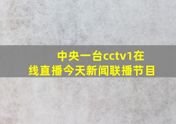 中央一台cctv1在线直播今天新闻联播节目