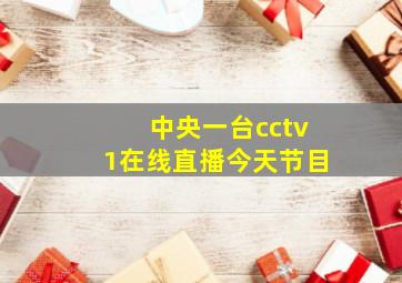 中央一台cctv1在线直播今天节目