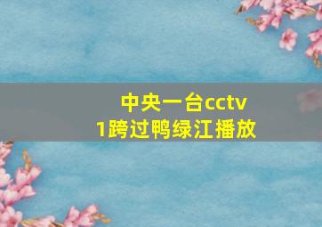 中央一台cctv1跨过鸭绿江播放