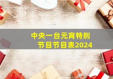 中央一台元宵特别节目节目表2024