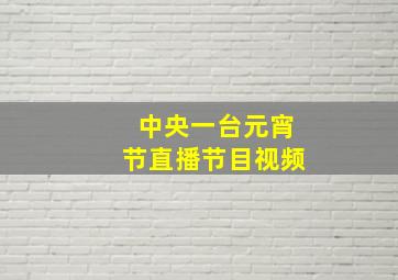 中央一台元宵节直播节目视频