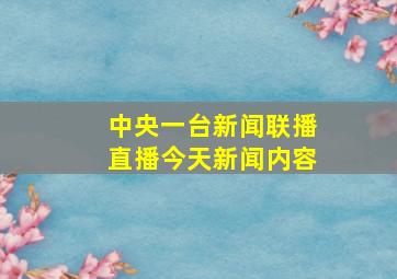 中央一台新闻联播直播今天新闻内容