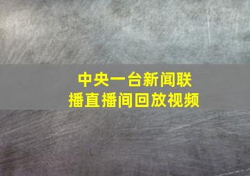 中央一台新闻联播直播间回放视频