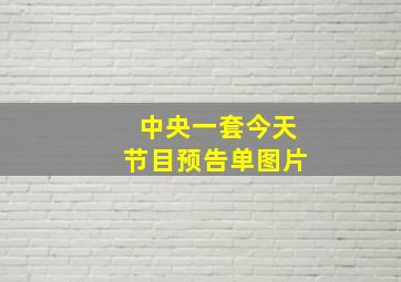 中央一套今天节目预告单图片