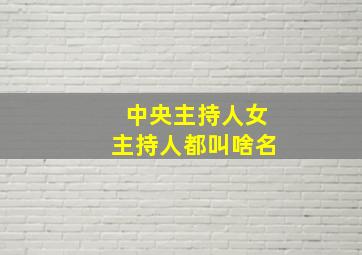 中央主持人女主持人都叫啥名