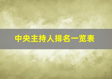 中央主持人排名一览表