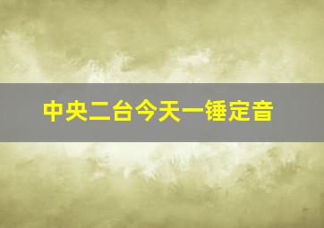 中央二台今天一锤定音