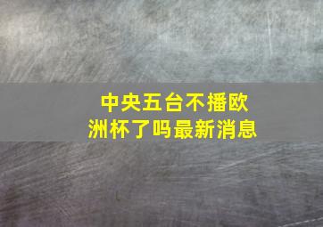 中央五台不播欧洲杯了吗最新消息