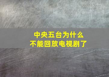 中央五台为什么不能回放电视剧了