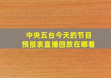 中央五台今天的节目预报表直播回放在哪看