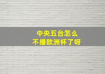 中央五台怎么不播欧洲杯了呀