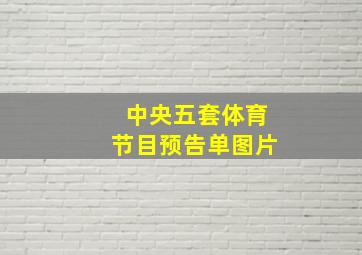 中央五套体育节目预告单图片