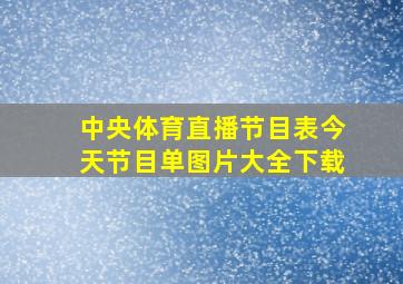 中央体育直播节目表今天节目单图片大全下载