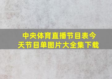 中央体育直播节目表今天节目单图片大全集下载