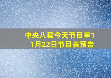 中央八套今天节目单11月22日节目表预告