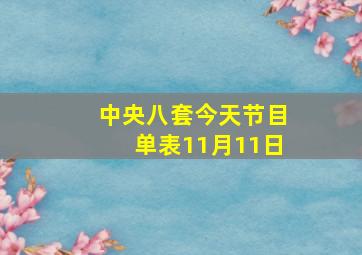 中央八套今天节目单表11月11日