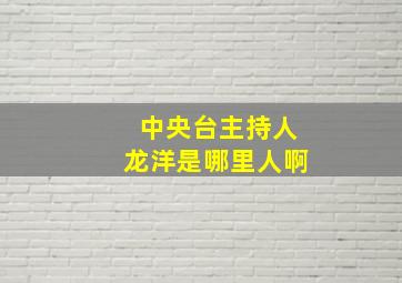 中央台主持人龙洋是哪里人啊