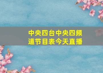 中央四台中央四频道节目表今天直播