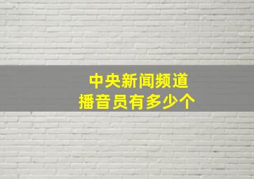 中央新闻频道播音员有多少个